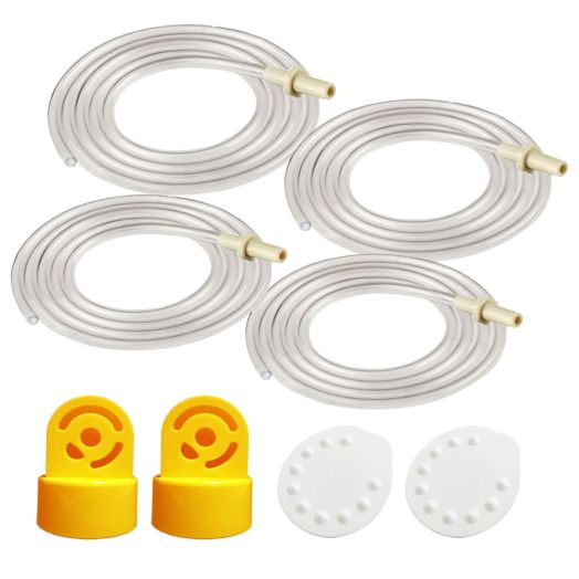 Tubing Replacement (Two Retail Packs, 4 Tubes), 2 Valves and 2 Membranes for Medela Pump in Style Advanced Breast Pump Released After Jul 2006. Can Replace Medela Valve and Membrane; Made by Maymom.