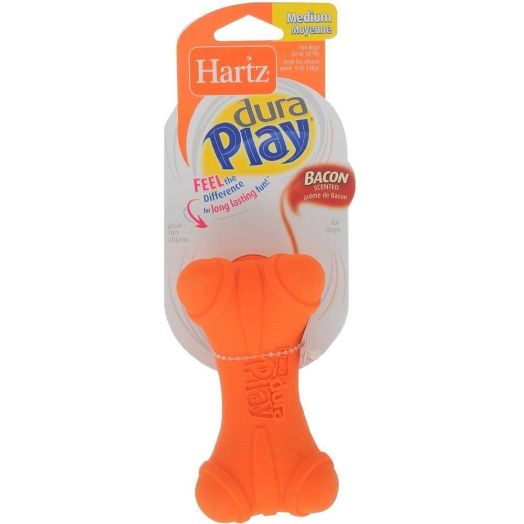 Hartz Dura Play Soft Dog Bone Toy, Assorted Colors 1 ea (Pack of 3)