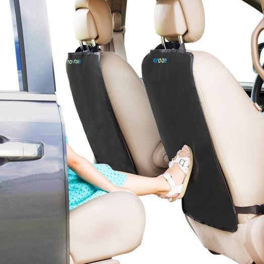 Kick Mats - 2 Pack - Premium Quality Car Seat Protector Mat best waterproof protection of your upholstery from Dirt, Mud, Scratches - Extra Large Car Seat Back Covers by Enovoe