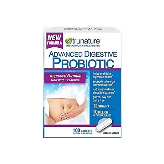 Trunature Digestive Probiotic Capsules, 100 Count ( 2 Pack )