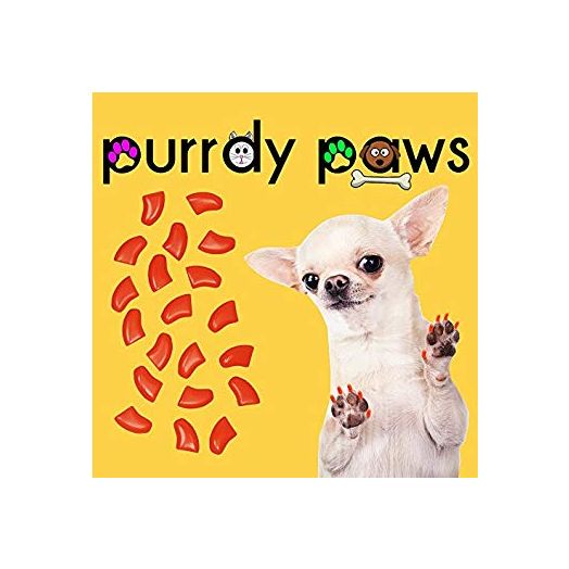 40-Pack Soft Nail Caps For Dogs Claws ORANGE Purrdy Paws