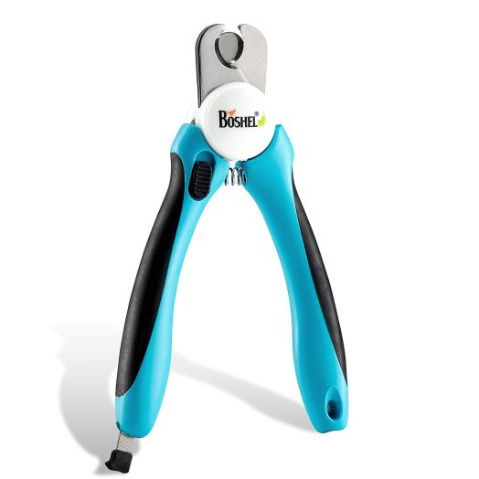 Dog Nail Clippers and Trimmer By Boshel - With Safety Guard to Avoid Over-cutting Nails and Free Nail File - Razor Sharp Blades - Sturdy Non Slip Handles - For Safe, Professional At Home Grooming