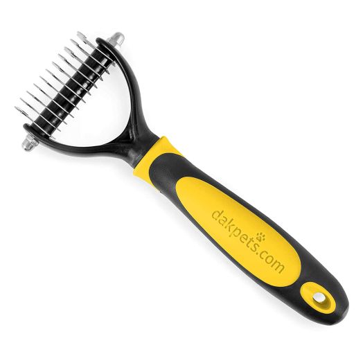 DakPets Dematting Comb-Cat Hair Dog Hair Dematting Tool-Pet Grooming Rake for Shedding Small,Medium,Large Pets-Effective for Dogs and Cats Matts and Knots Fur in Minutes