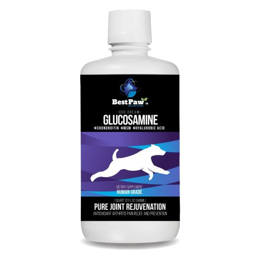 Liquid Glucosamine for Dogs the Best Anti-Aging Natural Medicine for Joint Pain Recommended by Vets for Arthritis and Hip Dysplasia Chondroitin MSM Hyaluronic Acid Effective 32oz Made in the USA