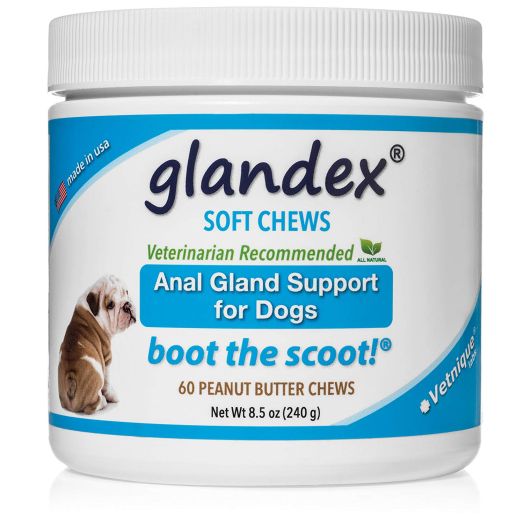 Glandex Soft Chew Treats for Dogs  with Fiber, Pumpkin, Digestive Enzymes and Probiotics  Anal Gland and Sac Supplement for Dogs  Vet Recommended for Healthy Bowels and Digestion - Boot The Scoot Away