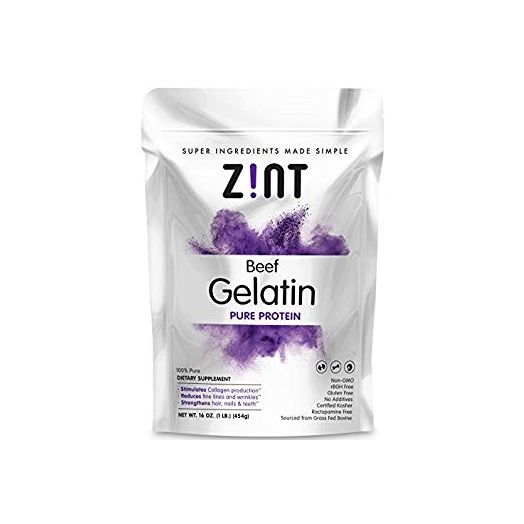 Zint Beef Gelatin Powder (16 oz): Unflavored KETO Collagen Based Gelatin Protein - Paleo Friendly - Non GMO - For Baking, Jello and Thickening