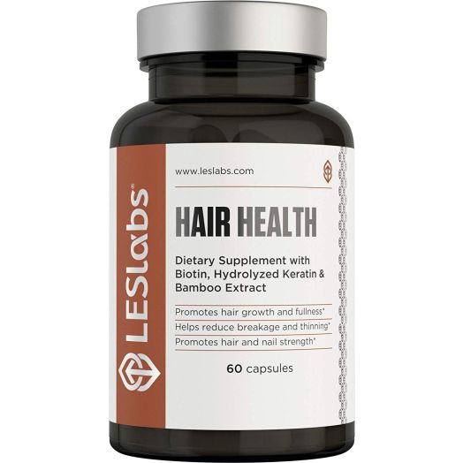 LES Labs Hair Health, Natural Supplement for Faster Hair Growth and Improved Strength and Fullness, 60 Capsules