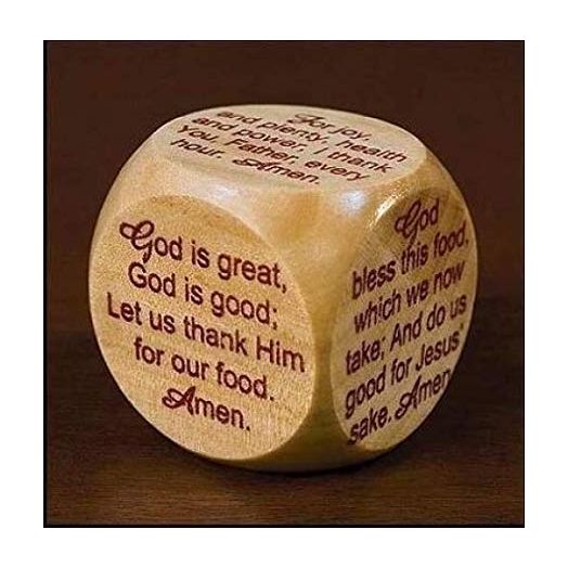 Wooden Mealtime Prayer Cube for Children and Families