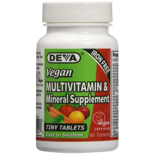 Deva Nutrition Vegan Tiny Iron Free Multivitamin Tablets, 90 Count (Packaging May Vary)