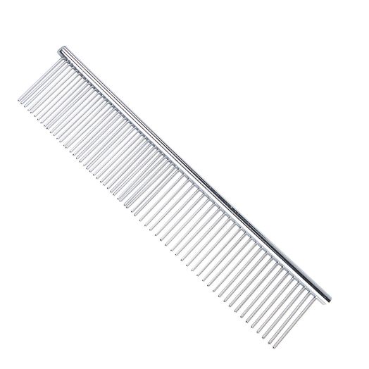 Pettom Pet Stainless Steel Grooming Tool Poodle Finishing Butter Comb, 7 1/2" L