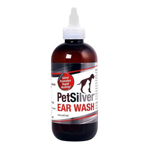 PetSilver Ear Wash (8oz) with Chelated Silver. Kills 99.9% of Bacteria
