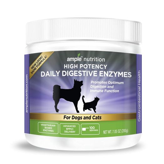 Digestive Enzymes For Pets - Veterinarian Approved - Contains 9 High Potency Enzymes - 100% Vegetarian Based - Scent Free - Powder Enzyme - For Dogs and Cats