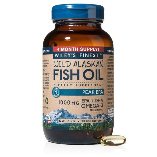 Wiley's Finest Peak EPA 1000mg Fish Oil Capsules, 120 Count