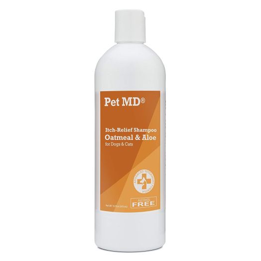 Pet MD - Oatmeal Dog Shampoo Cats and Dogs for Itch Relief and Moisturizer for Dry Skin and Coat - 16 Oz