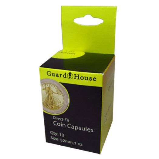 1-Oz American Gold Eagle Direct-Fit Coin Capsules - Retail Pack of 10