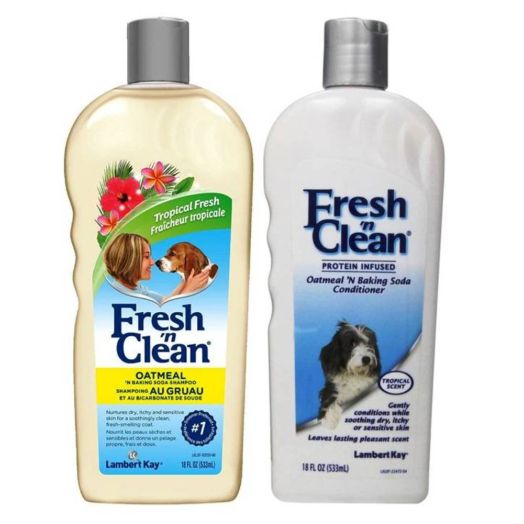 Fresh N Clean Dry Skin Oatmeal 'N Baking Soda Shampoo and Conditioner Tropical Scent Bundle: (1) Oatmeal Baking Soda Shampoo, and (1) Oatmeal Baking Soda Conditioner