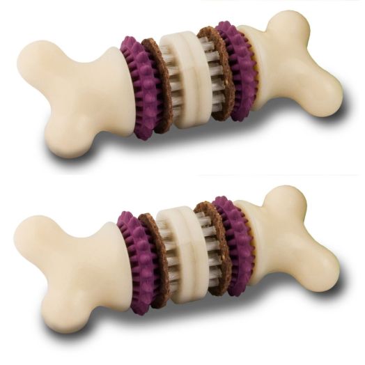 PetSafe Busy Buddy Bristle Bone Dog Toys, Large (2 Pack)