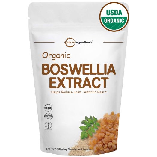 Pure Organic Boswellia Serrata Extract Powder, 8 Ounce, Supports Joints, Knees and Bones Health, Non-GMO and Vegan Friendly