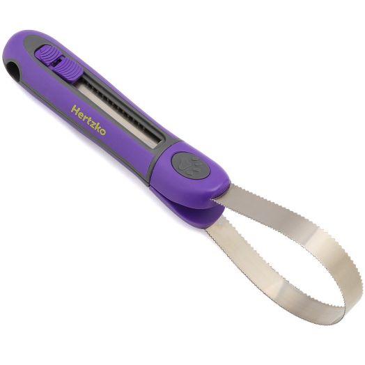 Hertzko Deshedding Tool Blade Can Be Used Either Looped or Straight - Coarse and Fine Teeth for Long and Short Coats - Removes Dead Hair and Reduces Shedding Drastically