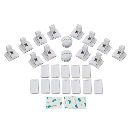 Magnetic Cabinet Locks - 12 Locks + 2 Keys - Child Proof Cabinet Locks are Easy to Install - No Drill, Tools Or Screws Needed - Childproof Baby Safety Lock By Enovoe