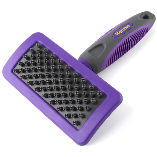 Hertzko Pet Bath Massage Brush Great Grooming Tool for Shampooing and Massaging Dogs and Cats with Short or Long Hair - Soft Rubber Bristles Gently Removes Loose and Shed Fur from Your Pet's Coat