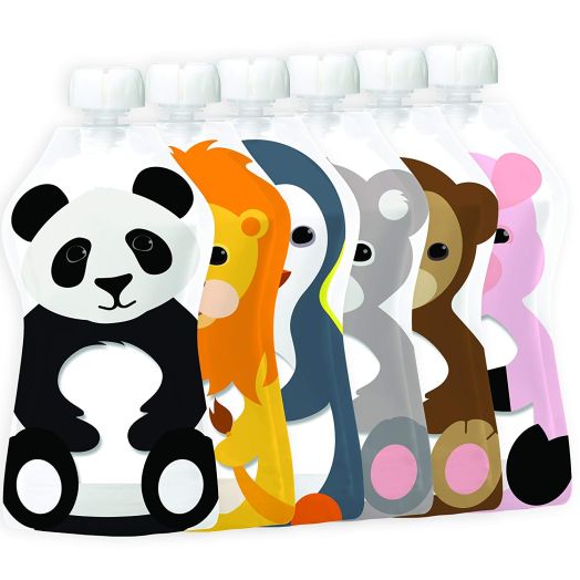 Squooshi Reusable Food Pouch | 6 Large 5 oz Pouches