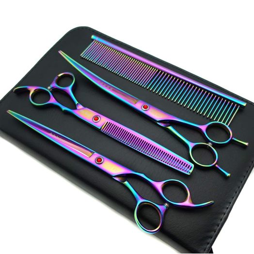 Kingstar Professional Pet Grooming Scissors Set Straight Scissors Thinning Scissors Curved Scissors Comb case Oil