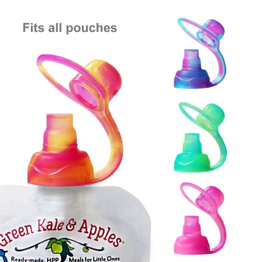 ChooMee SoftSip Food Pouch Tops | 4 CT | Swirl Colors