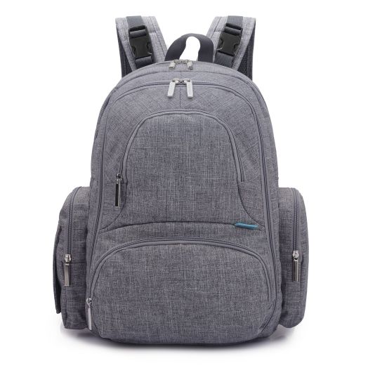 CoolBELL Baby Diaper Backpack With Insulated Pockets/Large Size Water-resistant Baby Bag/Multi-functional Travel Knapsack Include Changing Pad (Grey)