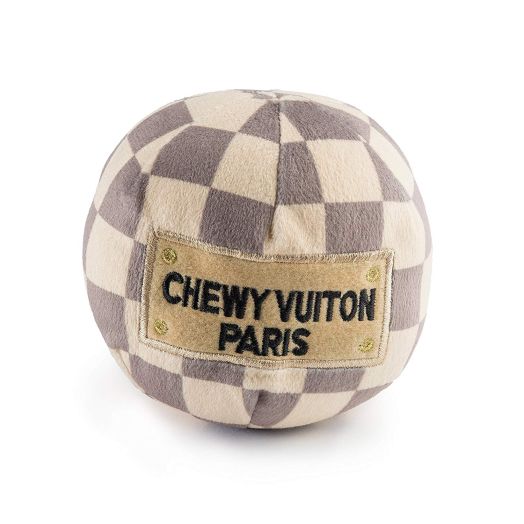 Haute Diggity Dog HDD-007-LG Checker Chewy Vuitton Ball, Large