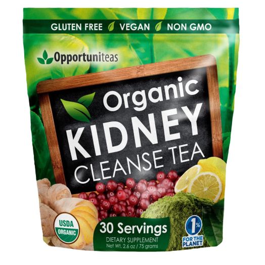Opportuniteas Organic Kidney Cleanse Tea, Matcha, Cranberry, Lemon, Ginger Powder