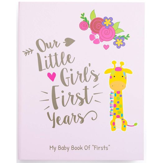 Ronica Memory Book for Baby Girl - Photo Album, Easy to Use Keepsake Scrapbook - Modern baby shower gift and keepsake for new parents to record photos and milestones