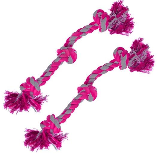 SunGrow 2 Rope Toys for Dogs (20) by Heavy Duty Cotton - Brightly Colored Chew Play Toys, Suitable for Even Medium and Large Breed Dogs : Durable and Handwoven - Helps Maintain Healthy Teeth and Gums