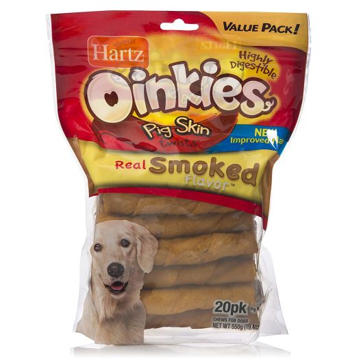 Hartz Oinkies Smoked Pig Skin Twist Chews