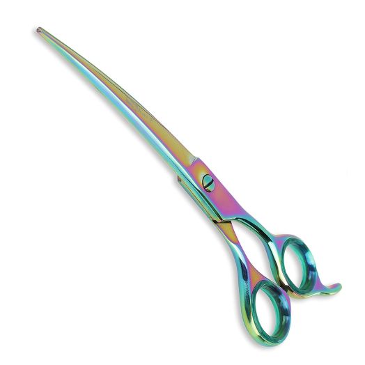 Sharf Gold Touch Pet Grooming Shears, 7.5 Inch Rainbow Curved Shears, 440c Stainless Steel Japanese Shears, Pet Grooming Curved Scissors and Dog Shears ...