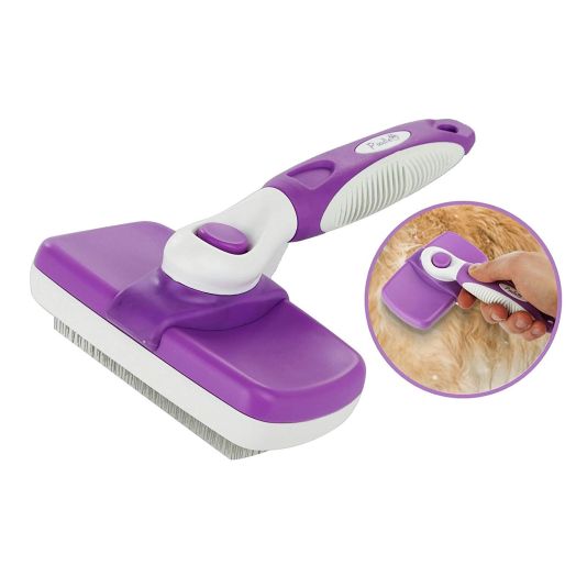 Poodle Pet Self Cleaning Slicker Dog Brush and Cat Brush-Easy to Clean Dog Grooming Brush Removes Tangles, Loose Hair, Best Dog Slicker Brush for Dogs,Cats,Rabbits, Poodles