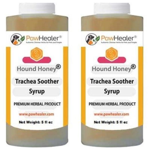 Trachea Soother Syrup 2PAK Hound Honey - Natural Herbal Remedy for Symptoms of Collapsed Trachea - Tastes Good - Easy to Administer (5 fl oz/ea) ...
