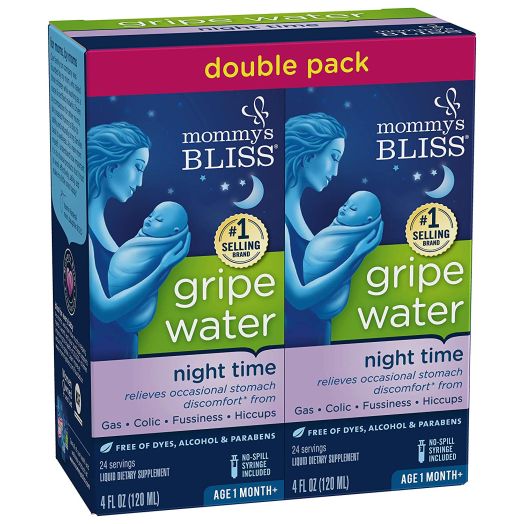 Mommy's Bliss Night Time Gripe Water for Baby's Tummy Trouble - Relieves Occasional Infant Stomach Discomfort from Gas, Colic, Fussiness, and Hiccups - 4 Fl Oz (2 Pack)