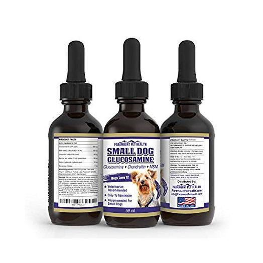 Paramount Pet Health Liquid Glucosamine for Small Dogs | Hip and Joint Supplement for Small Dogs with Glucosamine Chondroitin and MSM | Shellfish Free | Made in The USA