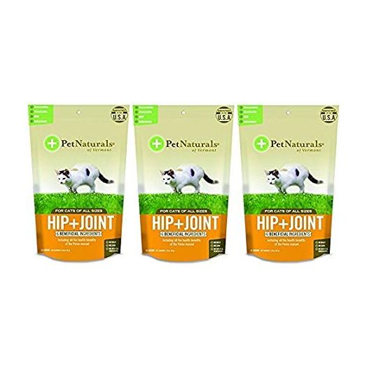 (3 Pack) Pet Naturals of VT Hip + Joint Supplements for Cats