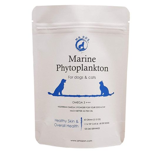 Marine Phytoplankton Omega 3 EPA Non Fish Oil Vegetarian Superfood Powder for Dogs and Cats for Healthy Skin and Overall Health
