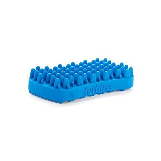 VETNIQUE LABS Furbliss Dog Cat Brush for Short Hair, Small Pets, Non Metal Grooming Bathing Massaging Silicone Brush - Blue