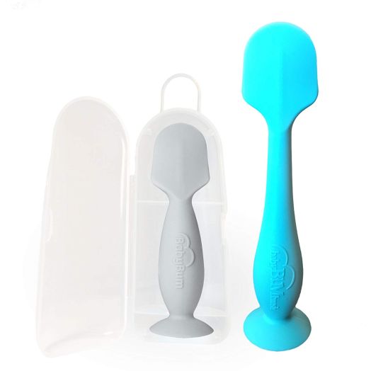BabyBum Diaper Cream Brush, Blue Full Size + Gray Mini (2-Pack)