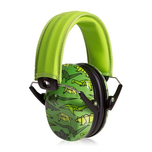 Muted Designer Hearing Protection For Infants and Kids - Adjustable Children's Ear Muffs from Toddler to Teen - Origamisaurus