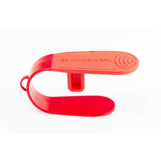 UnbuckleMe - Makes it Easy to Unbuckle a Child's Car Seat - Easy Buckle Release Tool for Parents, Grandparents and Older Children - Invented by a Grandma - Made in USA (Red)