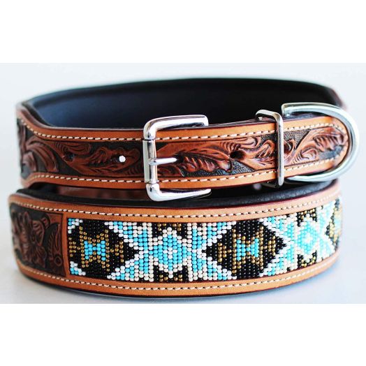 Dog Puppy Collar Cow Leather Adjustable Padded Canine 6062