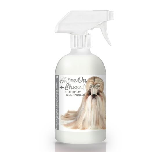The Blissful Dog Shine-On + Sheen Coat Spray, All Natural Leave in Conditioner and Detangler for Your Dog