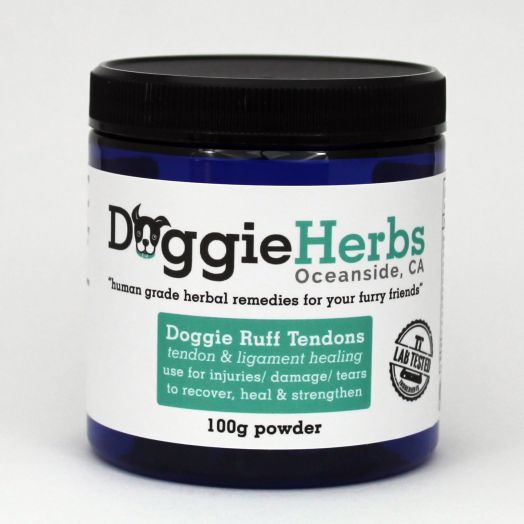 Dog Ligament and Tendon Healing by Doggie Herbs | Human Grade  Dog  Canine Health and All Natural Tendon and Ligament Supplement for Dogs  Powder Container w Herbal Blend  100g