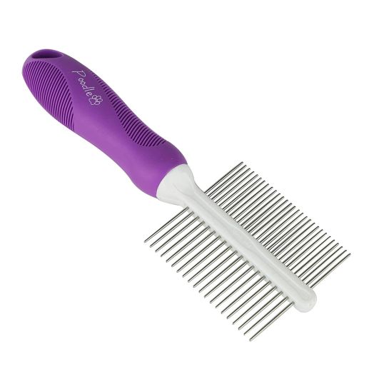 Double-Sided Pet Brush for Grooming and Massaging Dogs, Cats and Other Animals  Fur Detangling Pins and Coat Smoothing Slicker Bristles, Double the Brushing Groom Power In One Tool