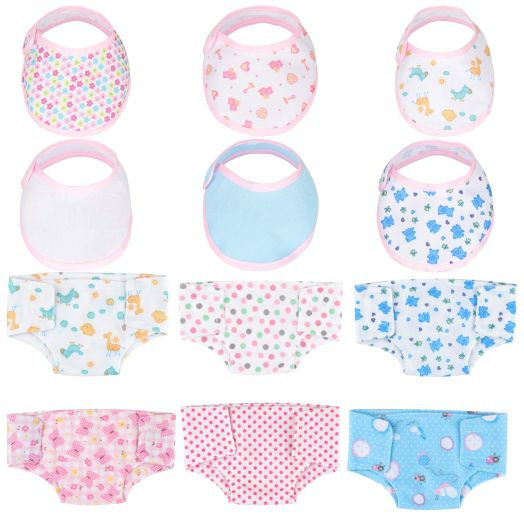 SOTOGO 10 Pack Baby Doll Diapers Baby Doll Underwear for 18'' American Baby Doll